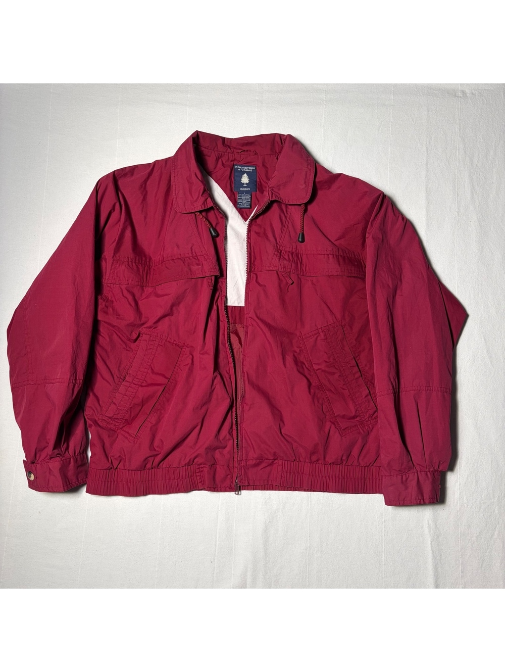 Vintage Roundtree & Yorke Outdoors Jacket Men’s L Red Fishing Windbreaker Y2K